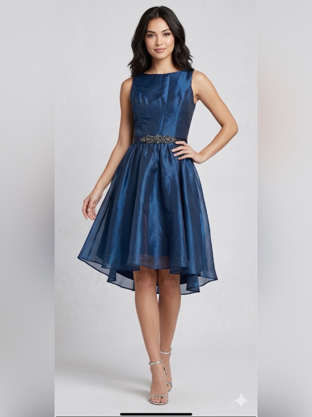 Noir by Lazaro Womens 8 Blue Oragnza Homecoming Cocktail Dress M # 3179 Flaw